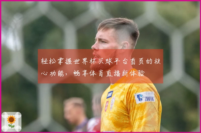 轻松掌握世界杯买球平台首页的核心功能，畅享体育直播新体验